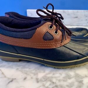 Sporto Size 11 Blue/Tan Genuine Duck Boots Thermolite Core Steel Shank
